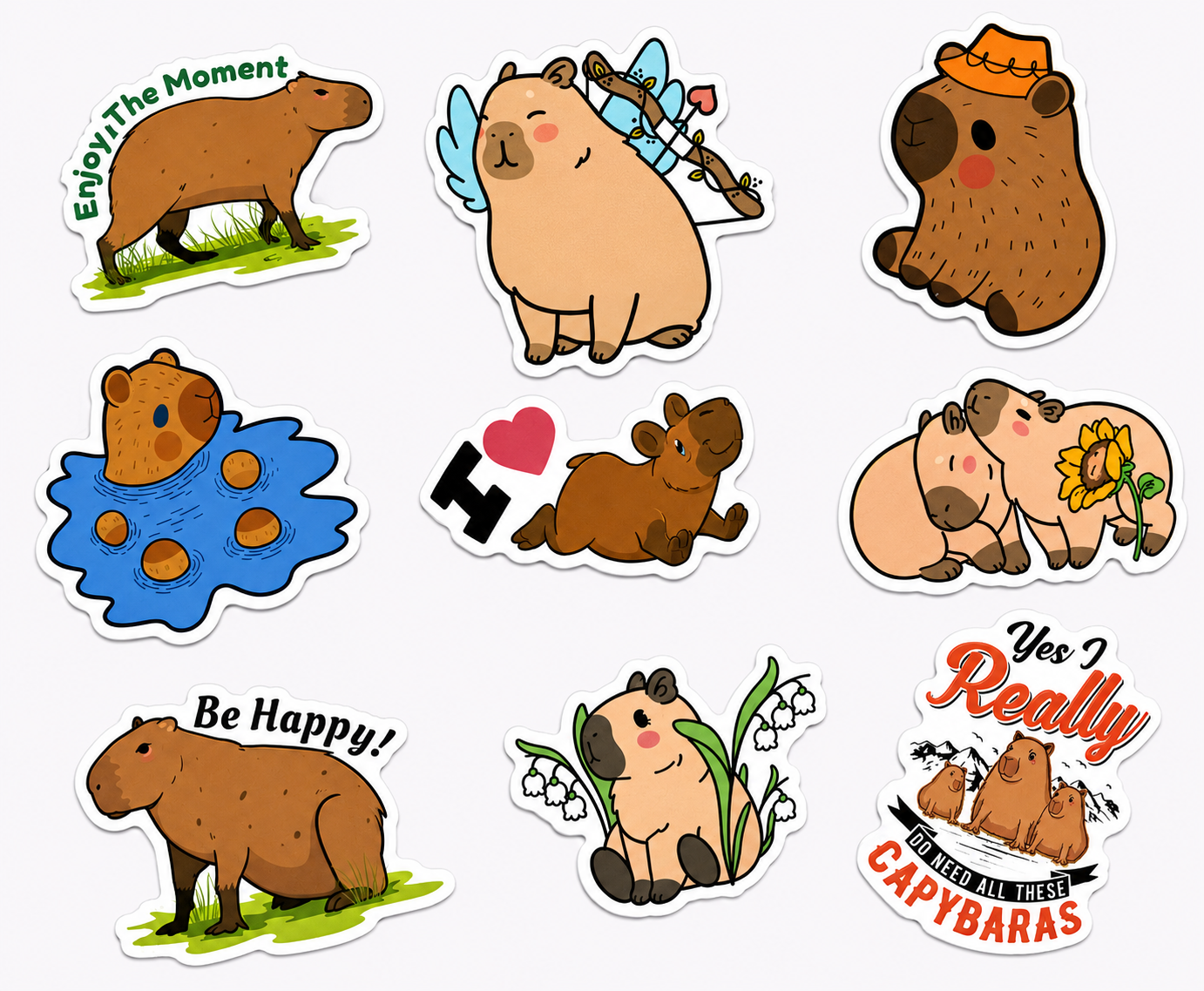 Cute Capybara Stickers