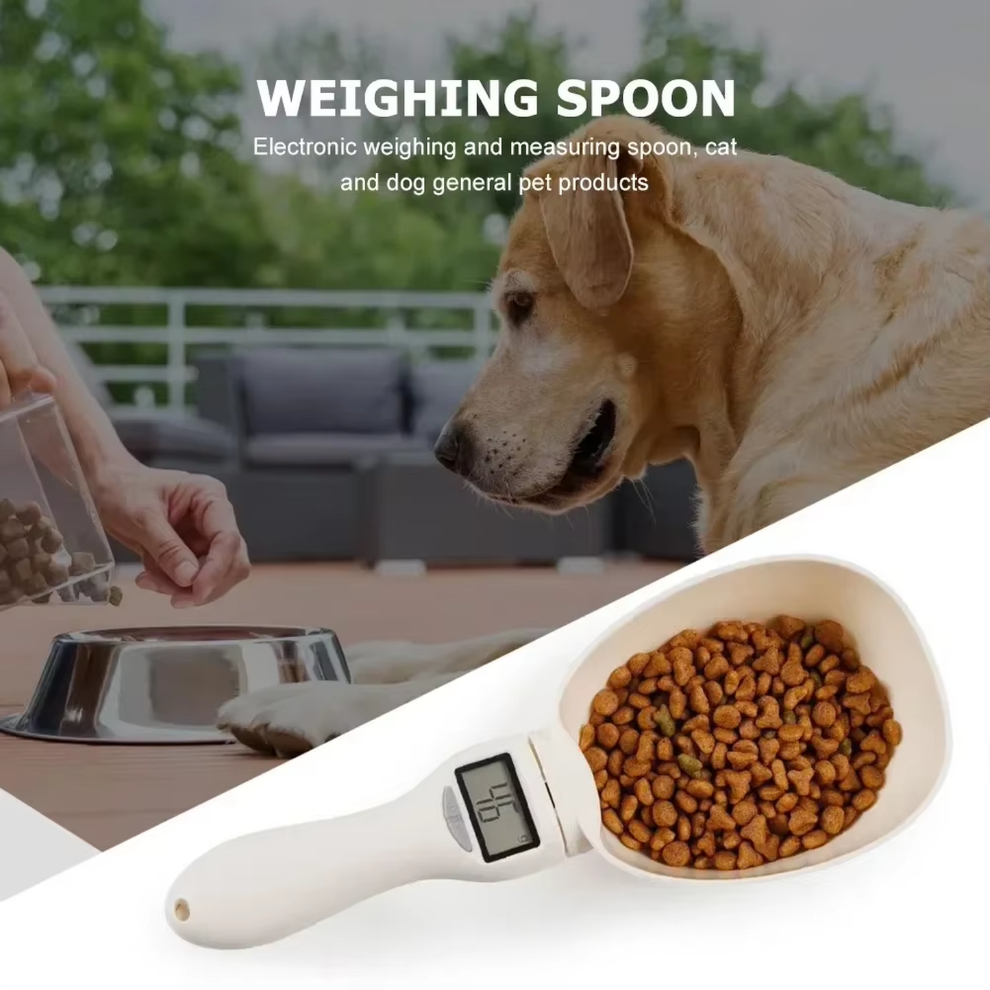 Digital Pet Food Measuring Scoop & Scale with LED Display